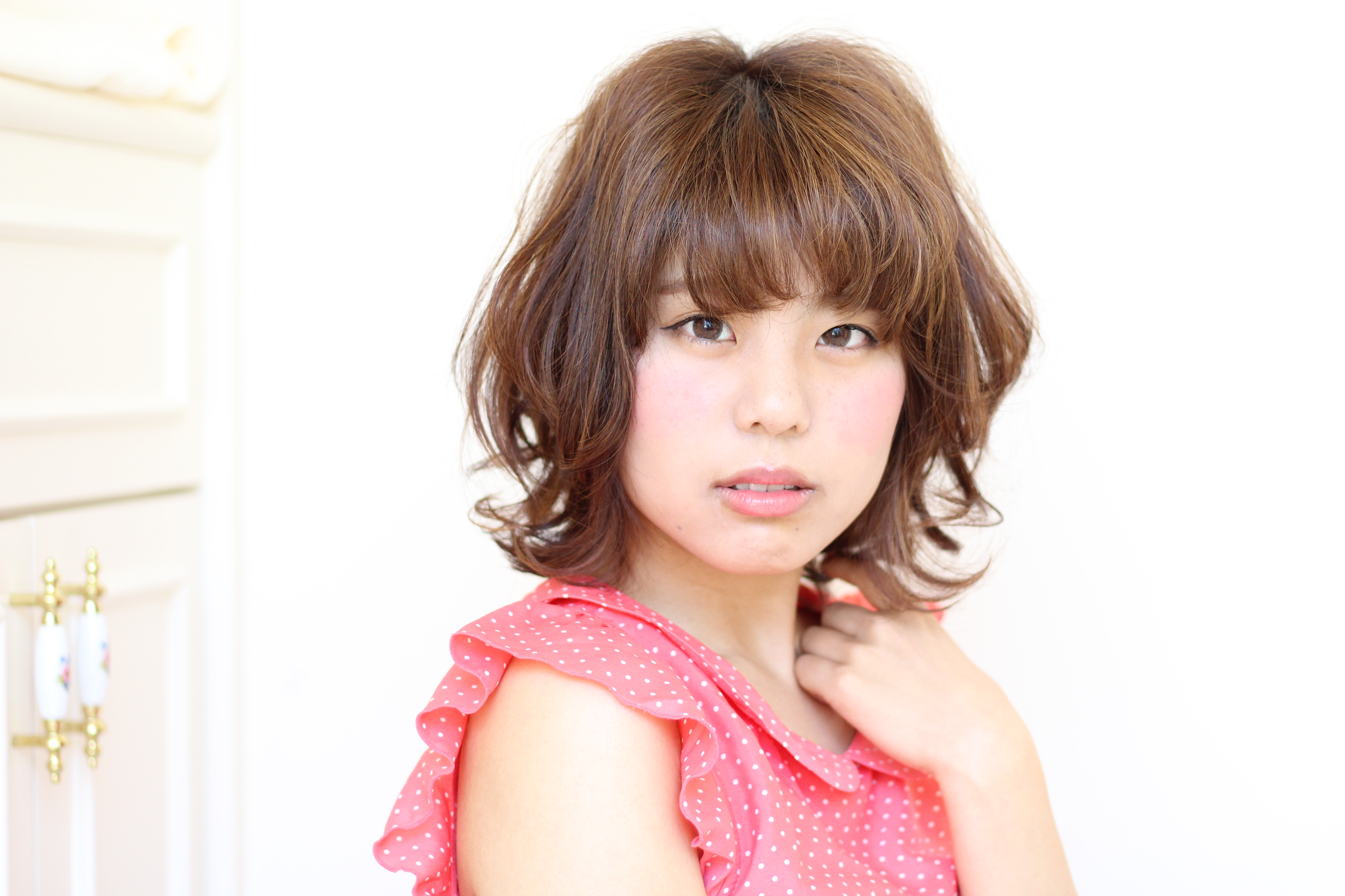 夏向けニュアンスパーマでガーリーな外ハネBob 夏向けニュアンスパーマでガーリーな外ハネBob